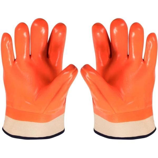 Перчатки защитные нефтеморозостойкие ПВХ утепленные р-р 10 манжет крага
