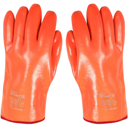 Перчатки защитные нефтеморозостойкие ПВХ утепленные р-р 10 манжет раструб