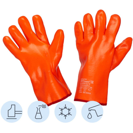 Перчатки защитные нефтеморозостойкие ПВХ утепленные р-р 10 манжет раструб