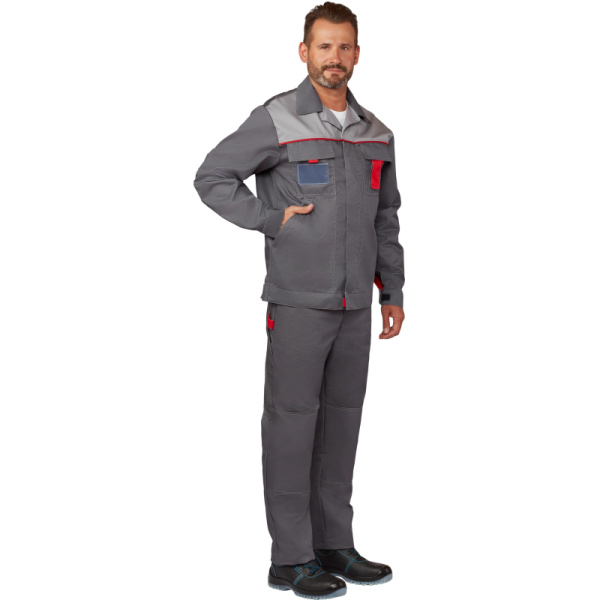 Костюм рабочий летний муж л10-КБР т-сер/св-сер(р.60-62) 170-176 ( серия л)