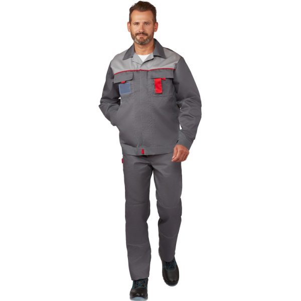 Костюм рабочий летний муж л10-КБР т-сер/св-сер(р.60-62) 170-176 ( серия л)