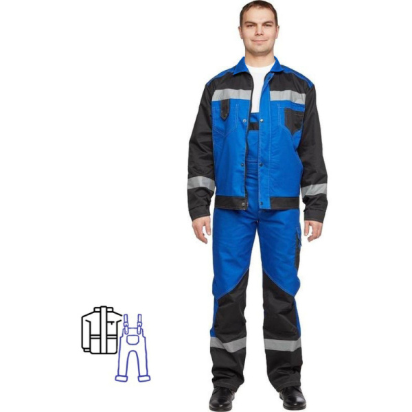 Костюм рабочий летний муж  л21-КПК вас/черн. (р.56-58) 170-176 (мод.КОС212)