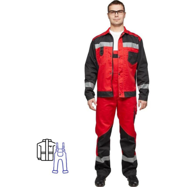 Костюм рабочий летний муж  л21-КПК крс/черн (р.56-58) 182-188 (мод.КОС212)