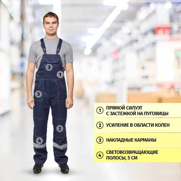 Костюм рабочий летний муж. л22-КПК т. син (р.68-70) 170-176