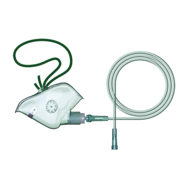 Маска кислородная нереверсивная с трубкой 2 м, р-р L, Alba с мешком