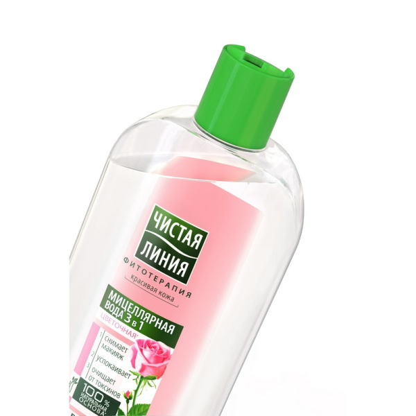 Вода мицеллярная  ЧИСТАЯ ЛИНИЯ 3в1 для всех типов кожи 400мл 67146386