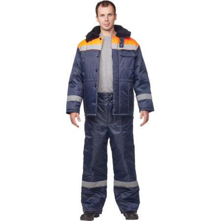 Куртка рабочая зимняя муж з32-КУ син/оранж оксф 48-50/158-164
