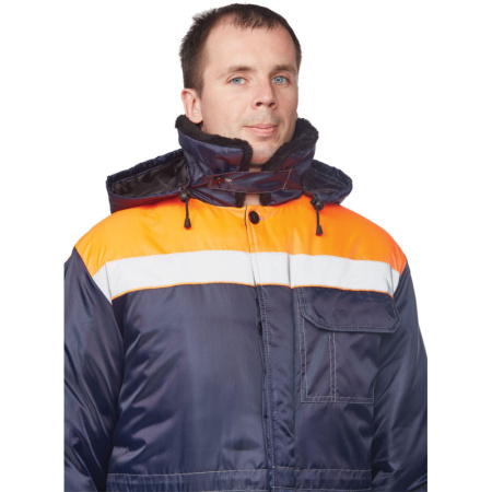 Куртка рабочая зимняя муж з32-КУ син/оранж оксф 48-50/158-164