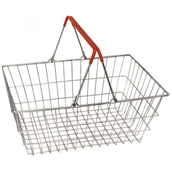 Корзина покупательская MDM_ ТО-1.1 цинк/красн ручки 5шт/уп