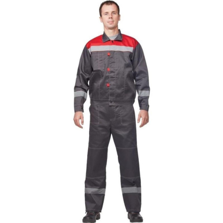 Костюм рабочий летний муж. л20-КБР сер/красн (р.52-54) 158-164 (Арсенал-СП)