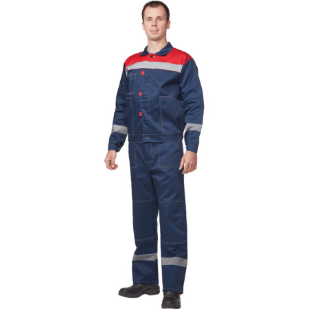 Костюм рабочий летний муж. л20-КБР син/красн (р.64-66) 170-176 (Арсенал-СП)