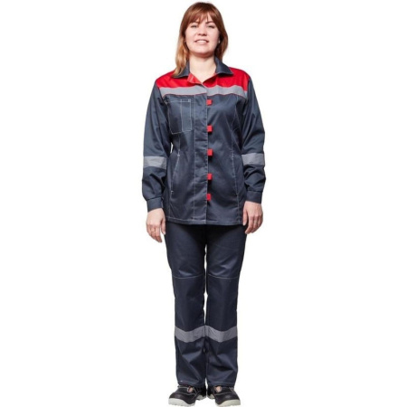 Костюм рабочий летний жен. л20-КБР сер/красн (р.48-50) 158-164 (Арсенал-СП)