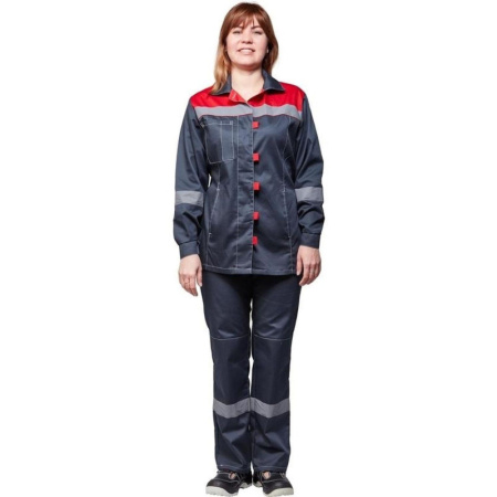 Костюм рабочий летний жен. л20-КБР сер/красн (р.56-58) 170-176 (Арсенал-СП)