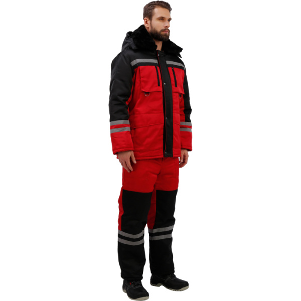 Костюм рабочий зимний муж з03-КПК красн/чер (р.44-46) 170-176