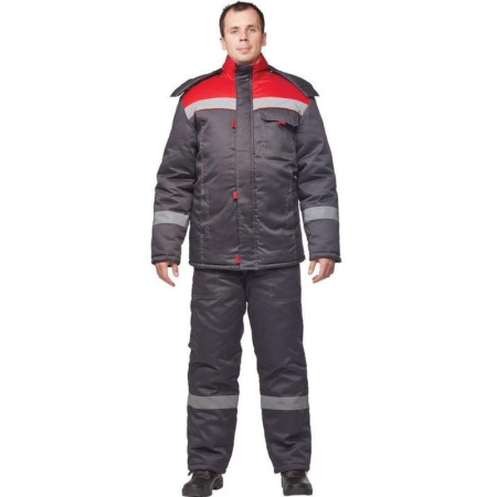 Костюм рабочий зимний муж з31-КПК сер/красн (р.48-50) 158-164 (Арсенал-СП)