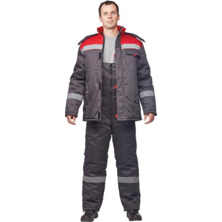 Костюм рабочий зимний муж з31-КПК сер/красн (р.44-46) 182-188 (Арсенал-СП)