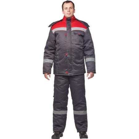 Костюм рабочий зимний муж з31-КПК сер/красн (р.64-66) 170-176 (Арсенал-СП)