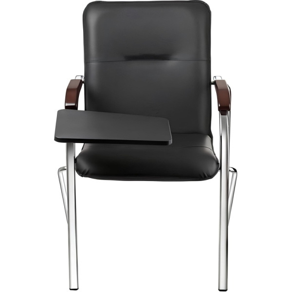 Конференц-кресло FA_SAMBA ST Chrome к/з черный DO350/орех