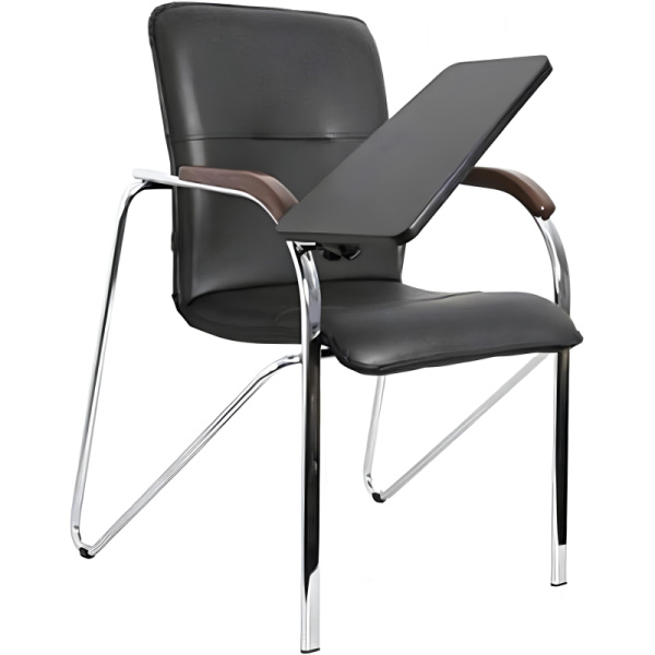 Конференц-кресло FA_SAMBA ST Chrome к/з черный DO350/орех