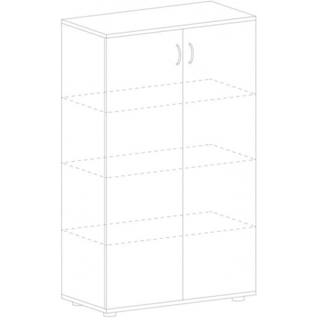 Шкаф IN Рондо закрытый средний Ш-32 (2) дуб альпийский 804х450х1445