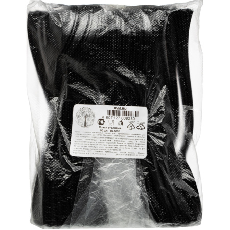 Ложка одноразовая столовая  175мм, черная , ПС 50 шт/уп