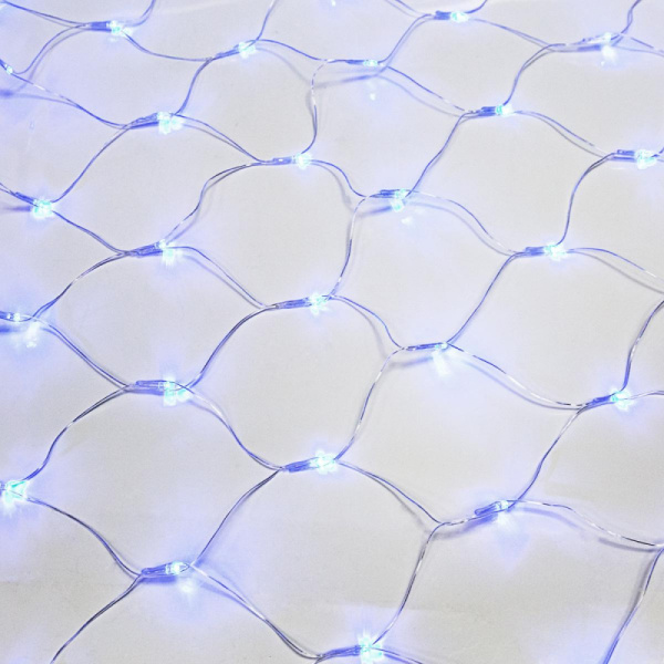 Гирлянда светодиодная сеть 1,8х1,5 м, прозрач ПВХ, 180 LED, Синий,  215-133