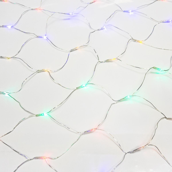 Гирлянда светодиодная Сеть 1,8х1,5м,прозрач ПВХ,180 LED Мультиколор 215-139