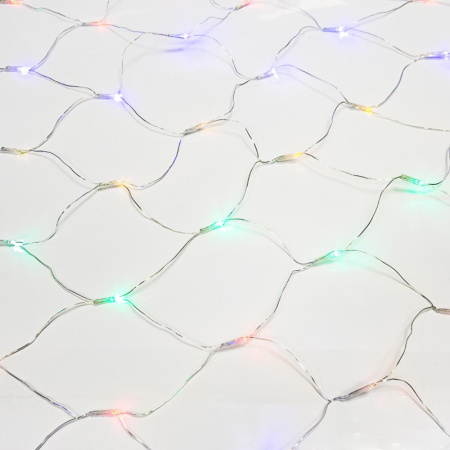 Гирлянда светодиодная Сеть 1,8х1,5м,прозрач ПВХ,180 LED Мультиколор 215-139