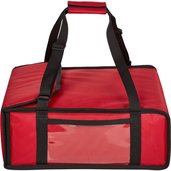 Термосумка для пиццы ткань красная 42х42х15 (на 3 пиццы)