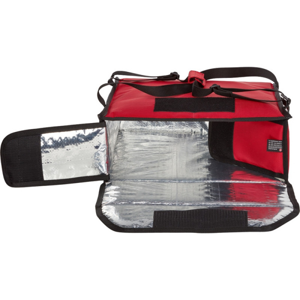 Термосумка для пиццы ткань красная 42х42х15 (на 3 пиццы)