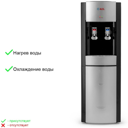 Кулер для воды AEL LD-AEL-28 black/silver напольный электронное охлажд