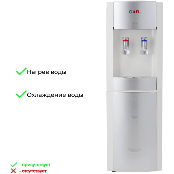 Кулер для воды AEL LD-AEL-28c white/silver напольный электронное охлажд