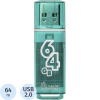 Флеш-память Smartbuy Glossy, 64Gb, USB 2.0, зел, SB64GBGS-G