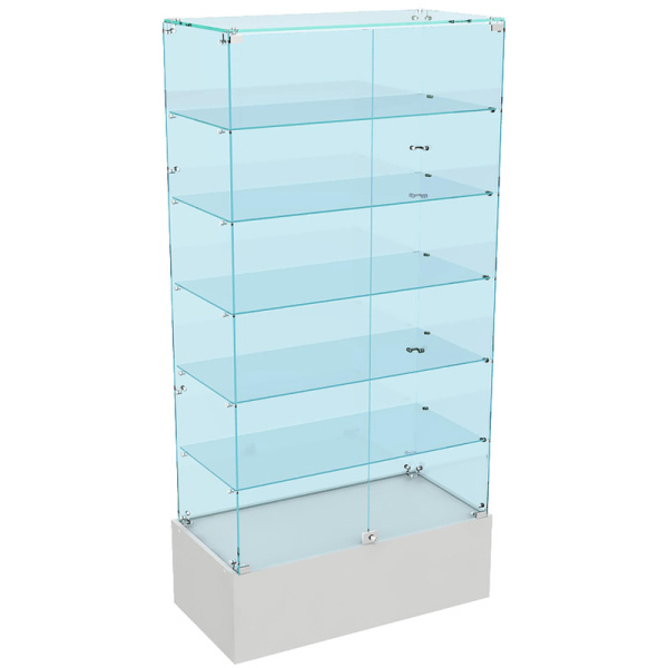 Витрина W_ Истра 509 закрытая, задн.стенка стекло 900х450х1800 серый