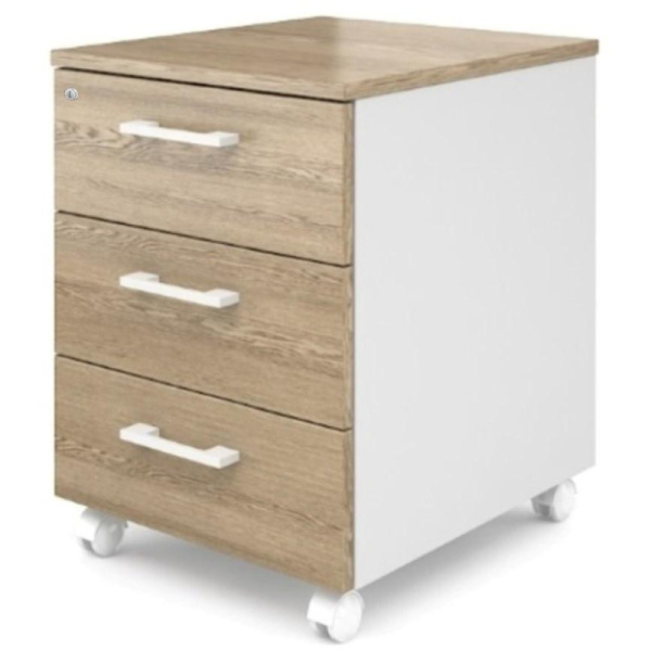 Тумба ED ALBA . подкатная цз AL-3.0 дуб нельсон/белый