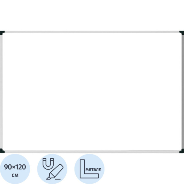 Доска магнитно-маркерная Attache Economy 90х120 мет.бел.проф.,черн.угл