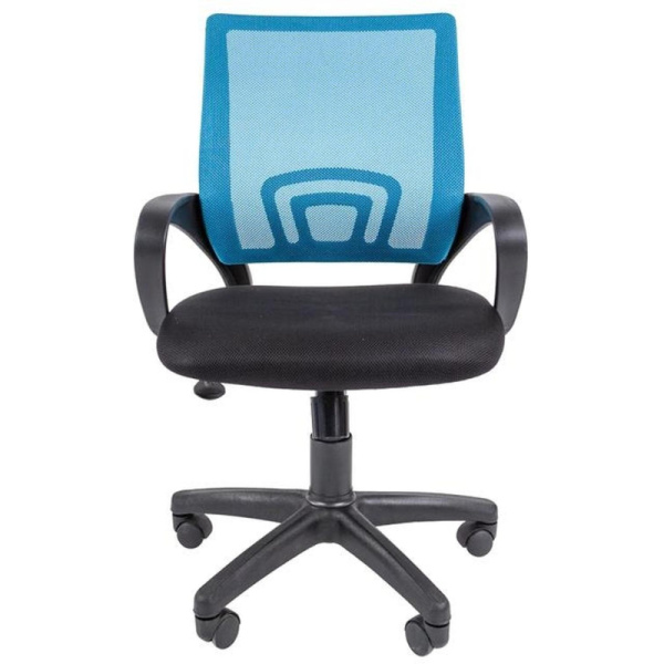 Кресло VT_EChair-304 ТС Net ткань черн/сетка голубой, пластик