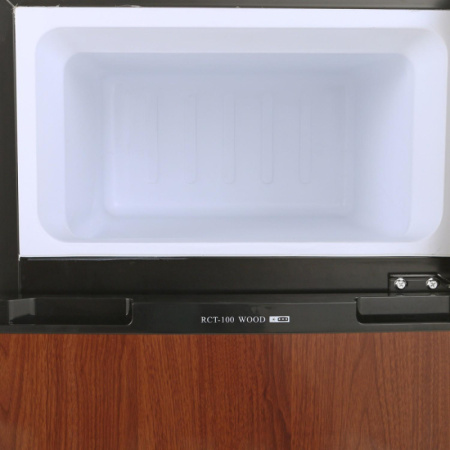 Холодильник TESLER RCT-100 WOOD,Объем 95(65+30) Цвет дерев.45,5х54х83,2см