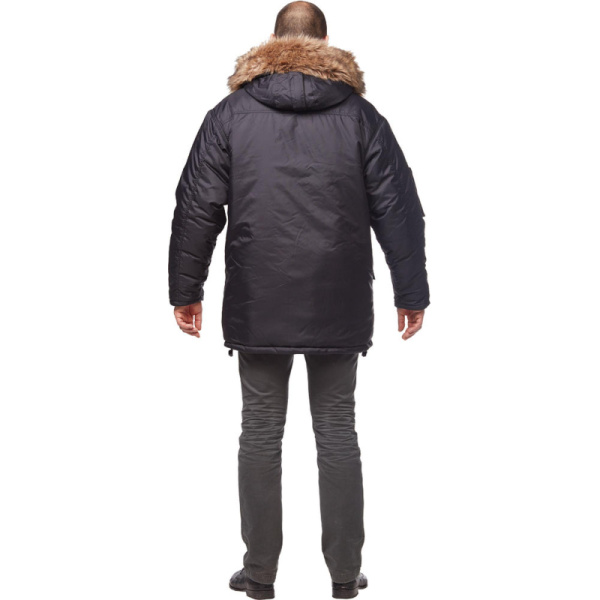 Куртка рабочая зимняя муж Аляска удлиненная черн. (р.44-46)170-176