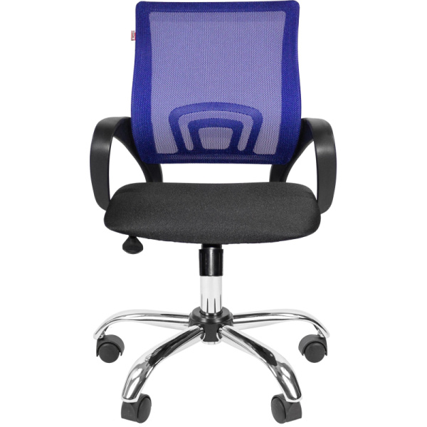 Кресло VT_EChair-304 TC Net ткань черн/сетка синий, хром