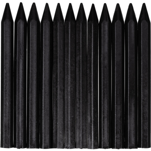 Мелки восковые шестигранные 12 штук черные