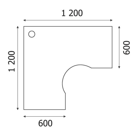Стол Easy One левый (878,879) дуб сонома Ш1200 Г1200