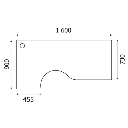 Стол Easy One левый (874,875) дуб сонома Ш1600 Г900