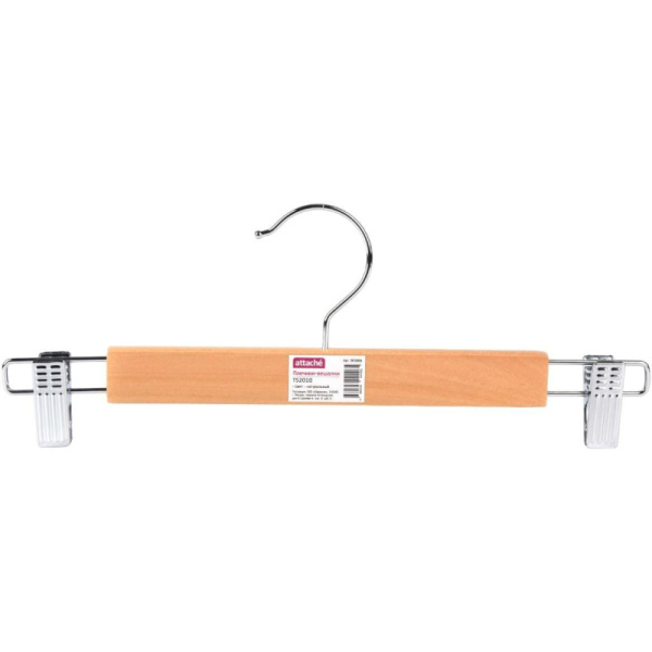 Вешалка-плечики Jas_Attache TS2010, плоск.юб/бр, мет.клипс,анис нат.р унив