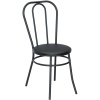 Стул для столовых AM_Венский каркас  9005 черный сиденье к/з черный