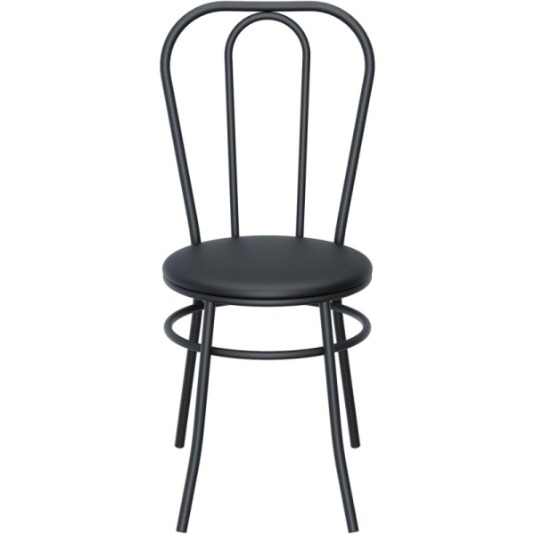 Стул для столовых AM_Венский каркас  9005 черный сиденье к/з черный