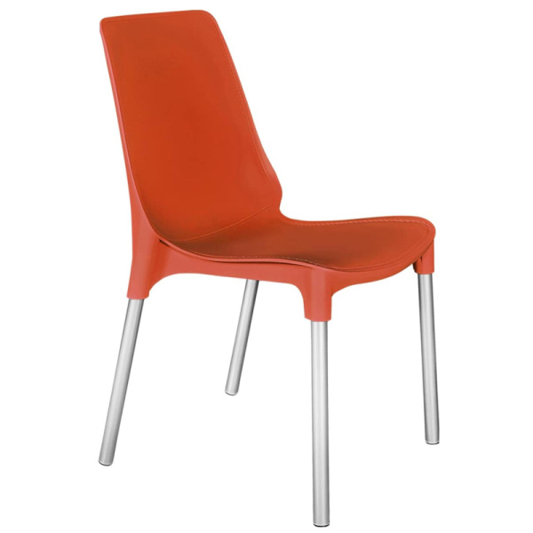 Стул для столовых EL_SHT-S75 пластик красный/хром лак 1698