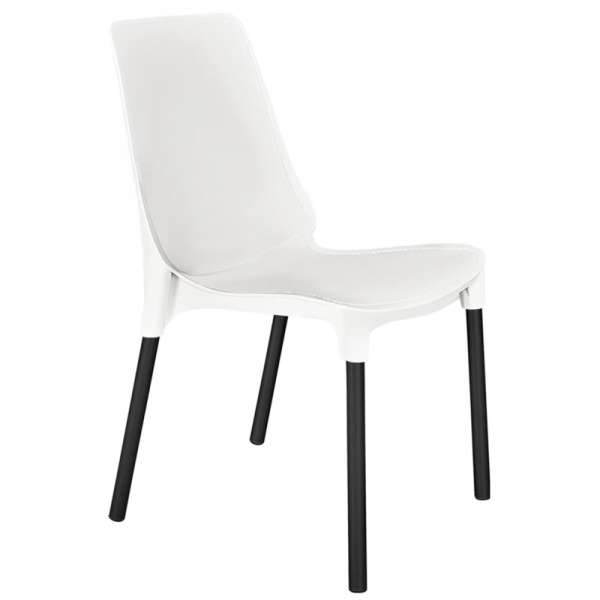 Стул для столовых EL_SHT-S75 пластик белый/черный муар 1922