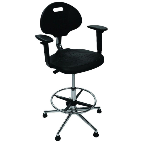Стул лаб. Pro industrial с подл. полиур. черный, хром (S30299091300)