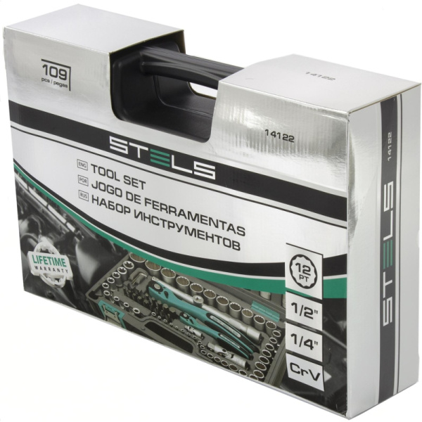 Набор инструмента Stels 109 предметов. 12 гранные головки (14122)